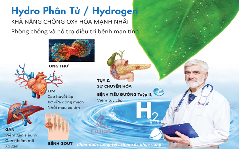 Nước ion kiềm giàu hydro hỗ trợ cải thiện nhiều chứng bệnh 